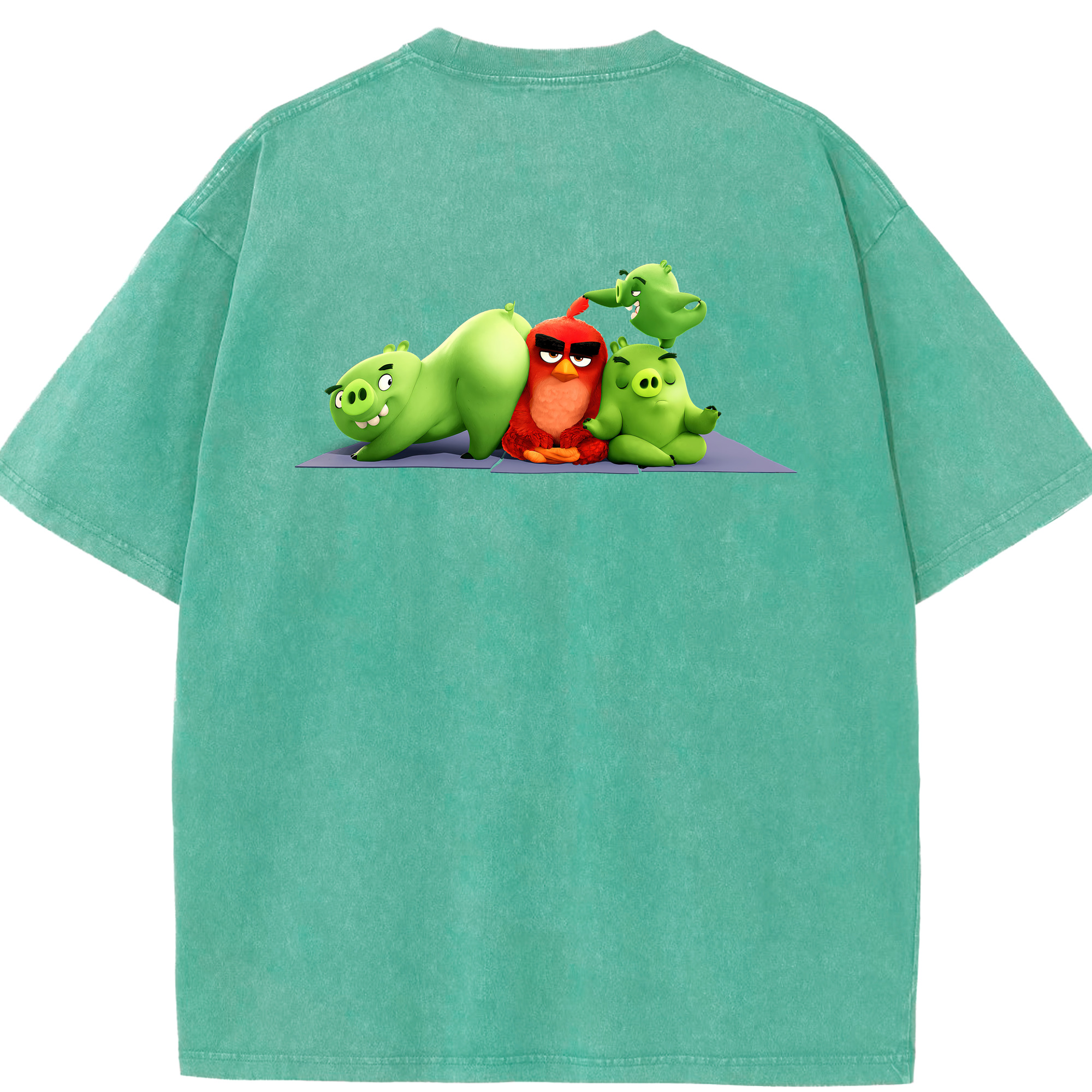 （画像用） Angry Birds アングリーバード 綿100% ヴィンテージ風 半袖Tシャツ（背面プリント）